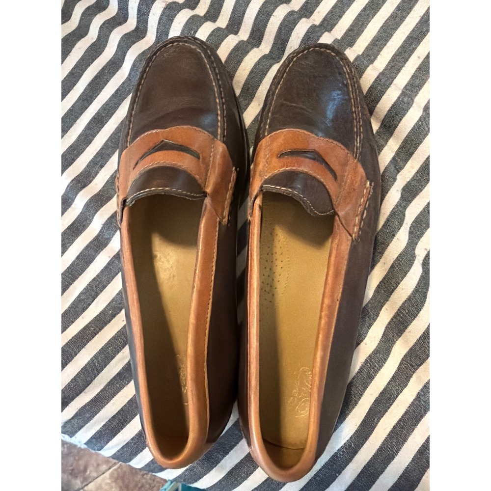 Cole Haan Mens 11 M Pinch‎ Penny Loafer Two Tone Brown Leather C14184 Shoes